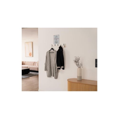 4058166273574 - Garderobenleiste hook inkl Haken und Magnete Farbe Weiß Menge 5x Haken Flurgarderobe Garderobenpaneel Kleiderhaken Wand - Home Deluxe