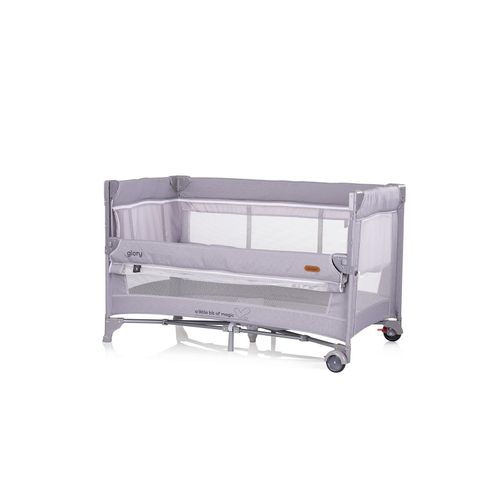 3800933001627 - Reisebett Glory 2 Ebenen Matratze Räder zusammenklappbar Tragetasche grau