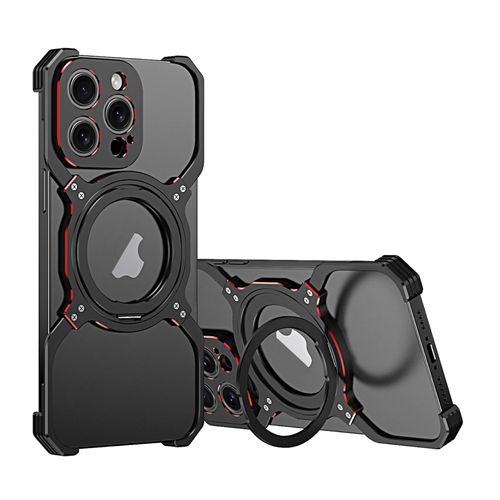 4255785136123 - Für Apple iPhone 16 Pro Max Metall Hülle Mechanischer MagSafe Halter