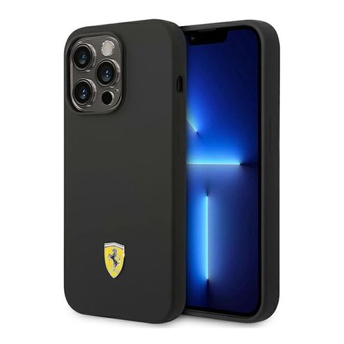 3666339068301 - Silikon Metal Logo Magsafe Hülle für Apple iPhone 14 Pro Black