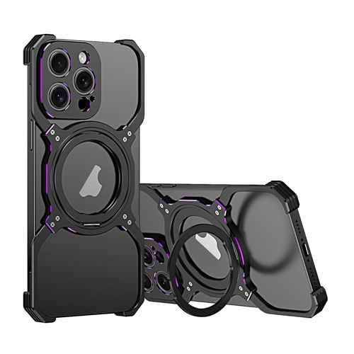 4255785136161 - Für Apple iPhone 16 Pro Max Metall Hülle Mechanischer MagSafe Halter 4255785136161 - Für Apple iPhone 16 Pro Max Metall Hülle Mechanischer MagSafe Halter