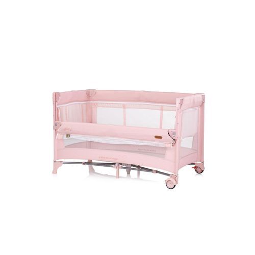 3800933001641 - Reisebett Glory 2 Ebenen Matratze Räder zusammenklappbar Tragetasche rosa