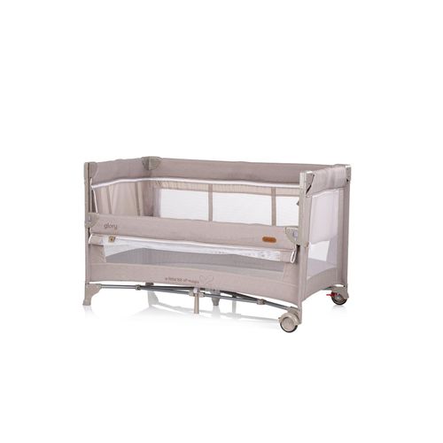 3800933001610 - Reisebett Glory 2 Ebenen Matratze Räder zusammenklappbar Tragetasche beige