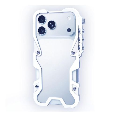 4255785196127 - Für Apple iPhone 17 Pro Trigger Metallrahmen Hülle Trageband Silber