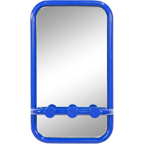 8712077113645 - Wandspiegel RETRO blau B35cm H60cm T11cm Stahl Spiegel Retro Spiegel mit 3 Haken