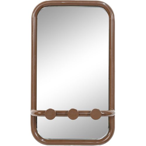 8712077113669 - Wandspiegel RETRO braun B35cm H60cm T11cm Stahl Spiegel Retro Spiegel mit 3 Haken