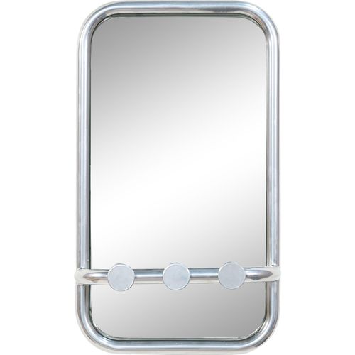 8712077113638 - Wandspiegel RETRO silber (silberfarbe) B35cm H60cm T11cm Stahl Spiegel Retro Spiegel mit 3 Haken