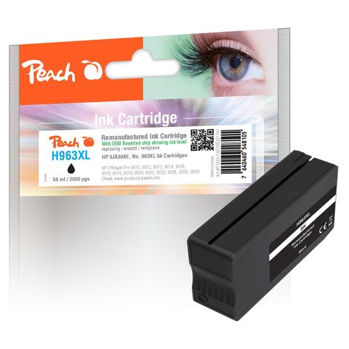 7640460548105 - HP 963 XLBK Druckerpatrone XL bk ersetzt HP No 963XL BK 3JA30AE für zB HP OfficeJet Pro 9010 HP OfficeJet Pro 9012 HP OfficeJet Pro 9013 (wiederaufbereitet)