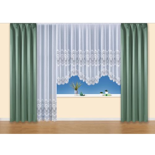 4005385844429 - Vorhang WECKBRODT Nicoletta grün B130cm H227cm Polyester Gardinen Gardine Store Übergardine blickdicht