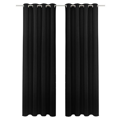 4068223281657 - Gardine MY HOME SOLA Gr 1 schwarz B130cm H145cm Polyester Polyester Gardinen Schal einfarbig Verdunkelung Überbreite 1er 2er Set Gardinen