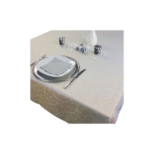 4260732721802 - NYVI Tafeldecke Premium 150x250 cm mit edlen Ornamenten FarbeEcru 4260732721802 - NYVI Tafeldecke Premium 150x250 cm mit edlen Ornamenten FarbeEcru