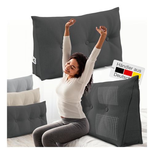 4260641681136 - Bett- und Rückenstützkissen >Anthrazit< 100cm