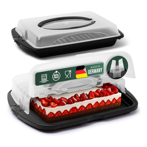 4251888542830 - Novaliv Kuchen-Transportbox 2er Set Rechteckig Aufbewahrungsboxen mit Deckel Torte Kuchen Dessert Party-Box Container Tortentransportbox Tortenbehälter Transport Behälter Box Haube Partyset