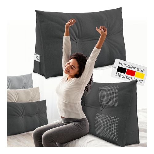4260641681129 - Bett- und Rückenstützkissen >Anthrazit< 90cm 4260641681129 - Bett- und Rückenstützkissen >Anthrazit< 90cm