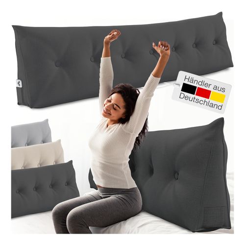 4260641681181 - Bett- und Rückenstützkissen >Anthrazit< 200cm 4260641681181 - Bett- und Rückenstützkissen >Anthrazit< 200cm
