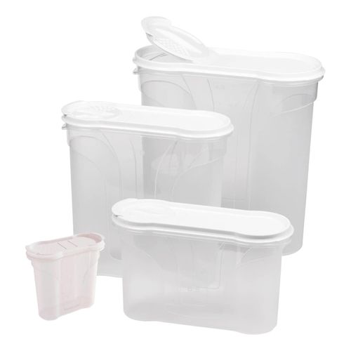 4251888521798 - Novaliv Schüttdosen 4er SET 1x Salzstreuer plus 3x Vorratsdosen zum Streuen 4l + 24l + 13l Dose mit Deckel für Müsli Mehl Zucker Dosen Küchen Organizer Food Box Meal-Prep-Boxen Aufbewahrungsdose