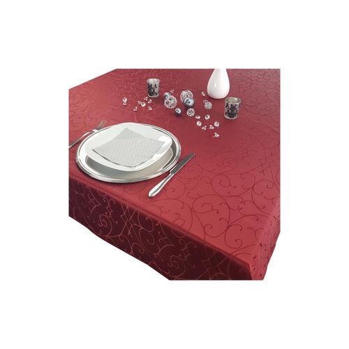 4260732721826 - NYVI Tafeldecke Premium 150x250 cm mit edlen Ornamenten FarbeBordeaux