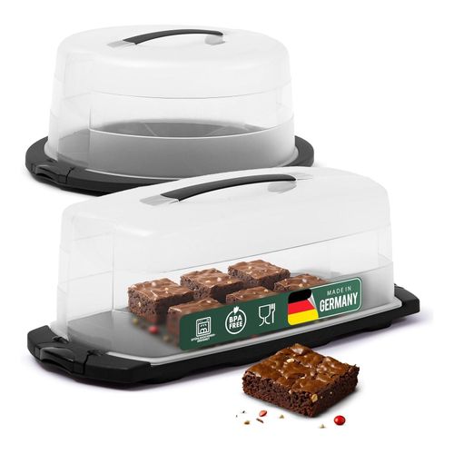 4251888542793 - Novaliv Kuchen-Transportbox 2er Set Rund und Eckig klein Aufbewahrungsboxen mit Deckel Torte Kuchen Dessert Party-Box Container Tortentransportbox Tortenbehälter Transport Behälter Box Partyset 4251888542793 - Novaliv Kuchen-Transportbox 2er Set Rund und Eckig klein Aufbewahrungsboxen mit Deckel Torte Kuchen Dessert Party-Box Container Tortentransportbox Tortenbehälter Transport Behälter Box Partyset