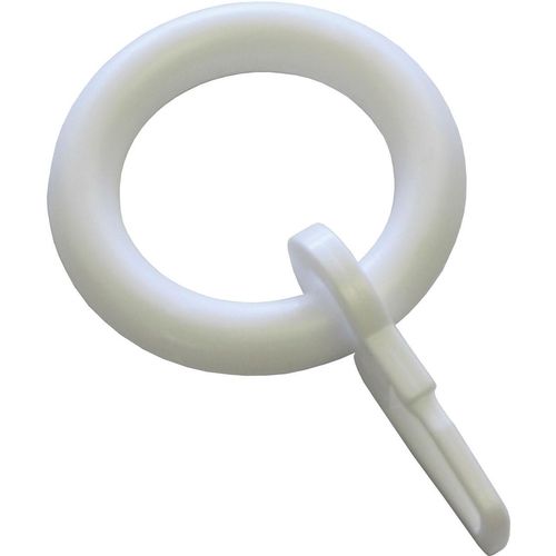 4003018022718 - Gardinenring mit Faltenlegehaken Gr 1 weiß 10 Stk Gardinenbefestigungen Serie Vitragestangen Caféhausstangen