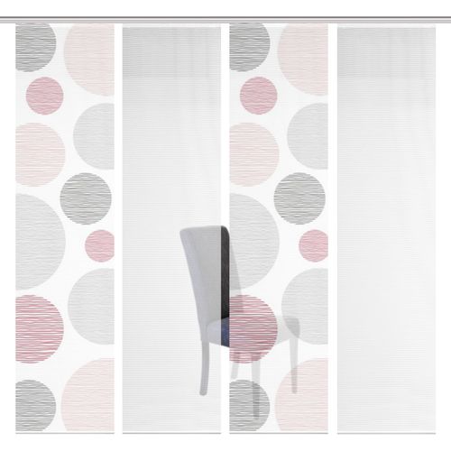 4056751297646 - Schiebegardine VISION S 4ER SET BORDEN Gr 1 rosa (rosé) B60cm H260cm Polyester Gardinen HxB 260x60 Schiebevorhang 4er Set Digitaldruck