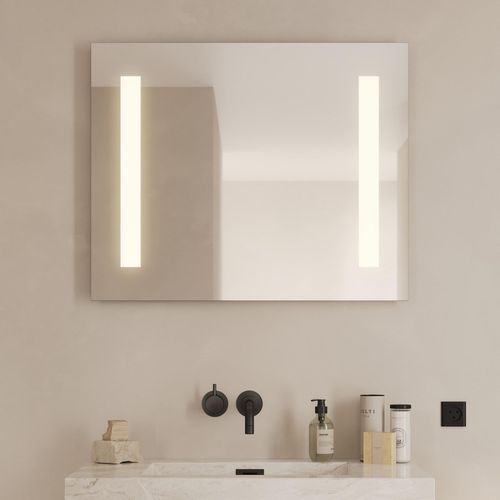 5705387002757 - Badspiegel LOEVSCHALL Römö Quadratisch Spiegel mit LED Beleuchtung Lichtspiegel silber (silberfarben) Spiegel B H T 80cm x 65cm x 35cm Spiegelglas Verstellbarer Badezimmerspiegel mit Beleuchtung Dänisches Design B80cm H65cm T35cm 5705387002757 - Badspiegel LOEVSCHALL Römö Quadratisch Spiegel mit LED Beleuchtung Lichtspiegel silber (silberfarben) Spiegel B H T 80cm x 65cm x 35cm Spiegelglas Verstellbarer Badezimmerspiegel mit Beleuchtung Dänisches Design B80cm H65cm T35cm