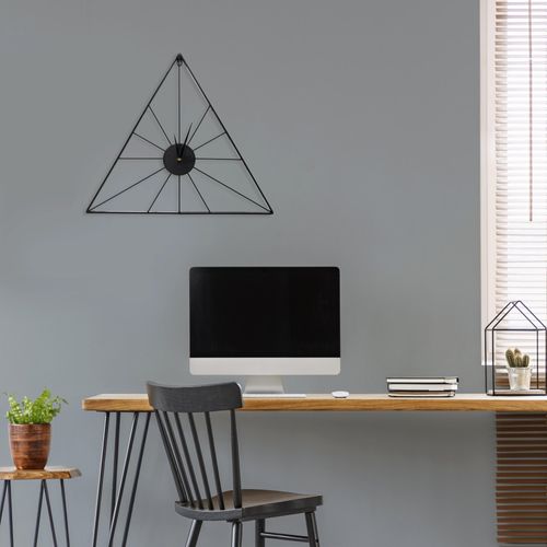 5011583537277 - Wanduhr ART FOR THE HOME Luxus Wanduhr Dreieck schwarz B58cm H50cm T2cm Wanduhren Uhr - Luxuriöse schwarze Dreiecksuhr zum Aufhängen - 58cm x 50 cm