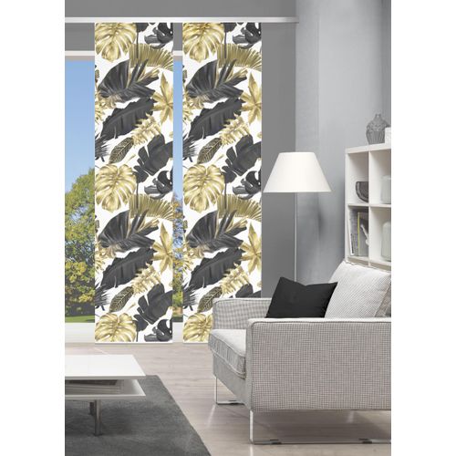 4056751415422 - Schiebegardine VISION S LETHI grau (goldfarben anthrazit) B60cm H260cm Polyester Gardinen DIGITALDRUCK