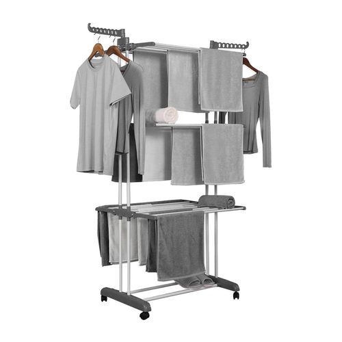 0634158799457 - Wäscheständer mit Rollen und klappbaren Regalen