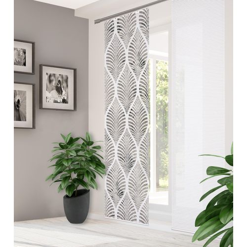 4056751437141 - Schiebegardine HOME IN GREEN VIDARO Gr 1 grau B60cm H245cm Polyester Gardinen DIGITALBEDRUCKT BAMBUSOPTIK RECYCELT