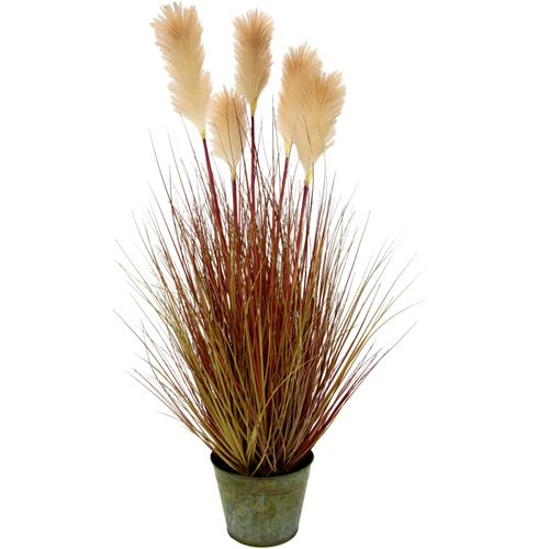4019844761226 - Kunstpflanze IGEA Pampasgras Kunstpflanzen Gr B H L 40 cm x 105 cm x 40 cm 1 St beige (natur) Künstliche Zimmerpflanzen Im Metalltopf