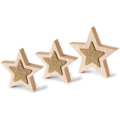 4061752122767 - Dekostern CHRISTMAS GOODS BY INGE Weihnachtsstern 2-in-1 Weihnachtsdeko Dekosterne beige (natur) Weihnachtssterne aus Holz in klassischer Form