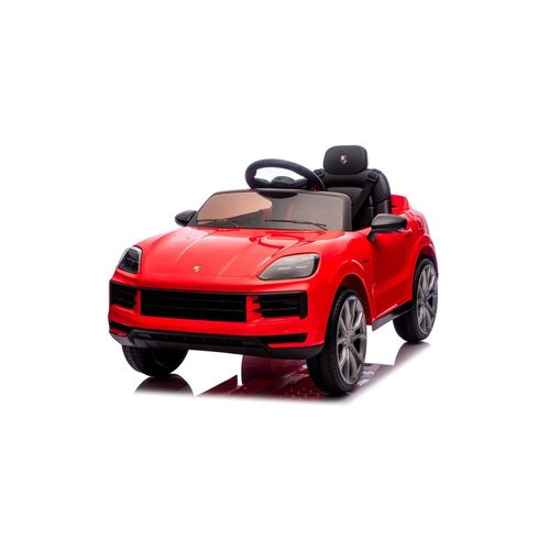 3800933002648 - Kinder Elektroauto Porsche Cayenne Vierradfederung Fernbedienung Gurt rot