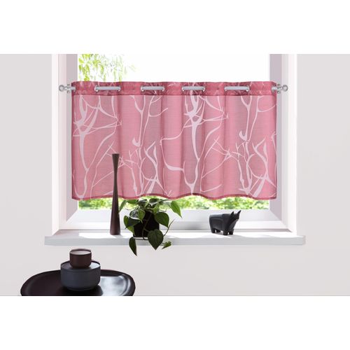 4068222499329 - Scheibengardine MY HOME Anna Gr 1 rot (bordeaux) B90cm H30cm Ausbrenner Polyester Gardinen Viskose & Polyester Äste-Motiv