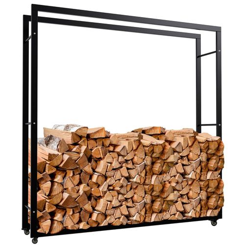 4255716340759 - Kaminholzständer Keri mit Rollen I Kaminholzregal aus schwarzem Metall I Aufbewahrung für Brennholz 4255716340759 - Kaminholzständer Keri mit Rollen I Kaminholzregal aus schwarzem Metall I Aufbewahrung für Brennholz