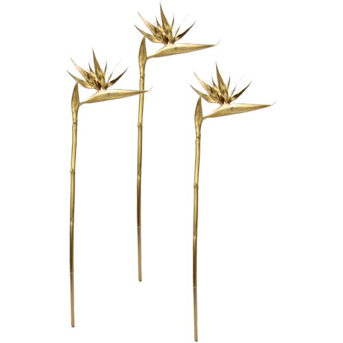 4019844792022 - Kunstblume IGEA Strelitzie Kunstpflanzen Gr B H L 27 cm x 95 cm x 5 cm 3 St goldfarben Weitere Weihnachtsdeko Exotischer DekozweigTropische Blume 3er Set