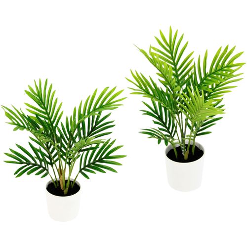 4019844774646 - Kunstpflanze IGEA Arecapalme Kunstpflanzen Gr B H 24 cm x 30 cm grün Künstliche Zimmerpflanzen Mit Kunsterde 2er Set
