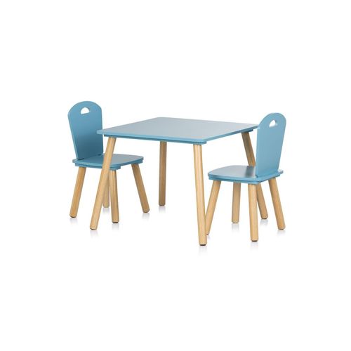 3800933002853 - Kinder Tischset Holztisch 2 Holzstühle Kindersitzgruppe 3-teilig blau