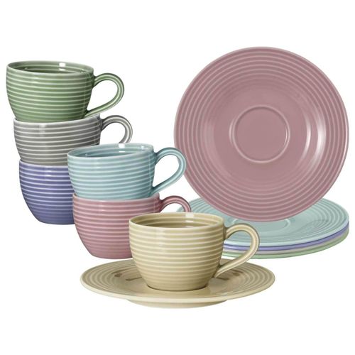 4262517044236 - Espressotassen mit Untertassen Beat Color Glaze 100 ml 6er Set