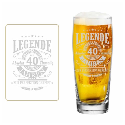 4262517042058 - LUXENTU Willi Becher Bierglas mit Gravur Legende seit 40 Jahren 05 l