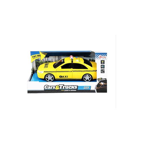 8714627240504 - Toi-Toys CARS_TRUCKS Yellow Cab Taxi mit Licht Sound 4 Geräuschen & Friktionsmotor – Spielzeugauto 8714627240504 - Toi-Toys CARS_TRUCKS Yellow Cab Taxi mit Licht Sound 4 Geräuschen & Friktionsmotor – Spielzeugauto