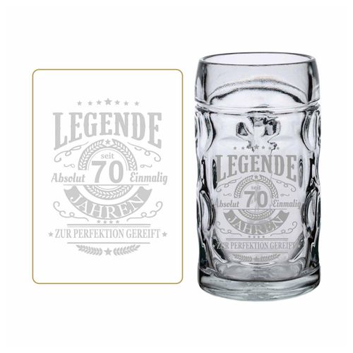 4262517041723 - LUXENTU Bierkrug mit Gravur Legende seit 70 Jahren 05 Liter