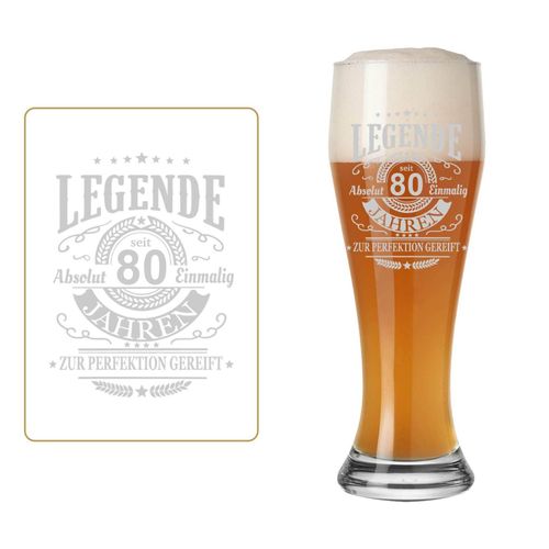 4262517041952 - LUXENTU Weizenbierglas mit Gravur Legende seit 80 Jahren 05 l