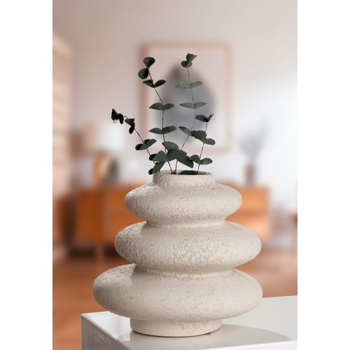 4063387619483 - Tischvase HOMSY BY ANA JOHNSON Floriva 21x20cm strukturierte matte Oberfläche natur B20cm H21cm T20cm Ø20cm Keramik Vasen hochwertige Keramik aus einer traditionellen ManufakturMade in Europe