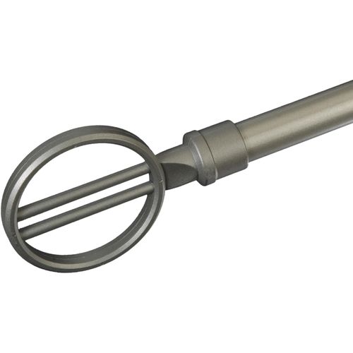 4016318191091 - Gardinenstangen-Endstück Dionysos Gr 1 silber (silberfarben matt) H77cm L116cm Ø2cm Gardinenstangenendstücke für Gardinenstangen Ø 20 mm