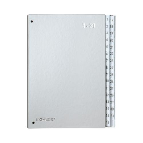 4013951011342 - Pagna - Pultordner din A4 1-31 Karton Papier laminiert silber 32 Fächer