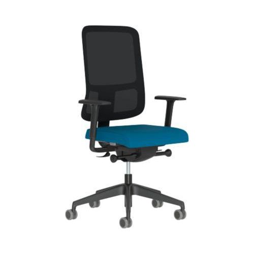 5901747290080 - Bürostuhl NowyStyl UTILA mit Armlehnen Synchronmechanik Muldensitz sitzhöhen- tiefenverstellbar Rückenlehne mit Netzbezug schwarz blau