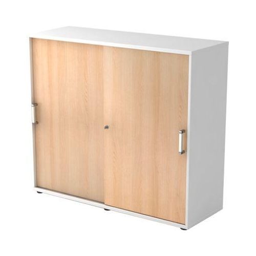 4032062166215 - Schiebetürenschrank TARVIS 3 Ordnerhöhen B 1200 x T 400 x H 1100 mm abschließ- & stapelbar weiß Eiche-Dekor 4032062166215 - Schiebetürenschrank TARVIS 3 Ordnerhöhen B 1200 x T 400 x H 1100 mm abschließ- & stapelbar weiß Eiche-Dekor