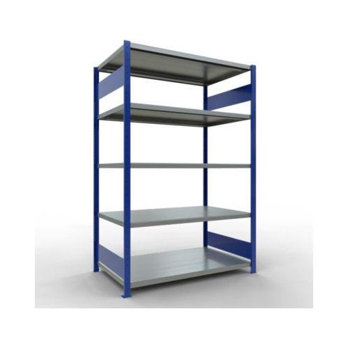 4004514283993 - Schulte MULTIplus250 Steckregal Grundregal 5 Fachböden bis 250 kg je Fachboden werkzeuglos montierbar B 1300 x T 800 x H 2000 enzianblau verzinkt