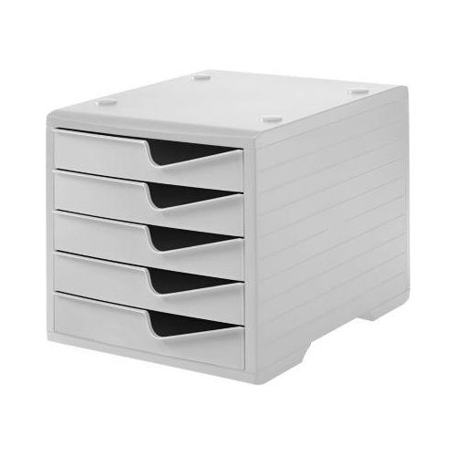 7612176089623 - Schubladenbox styro® styroswing 5 Schübe Auszugsperre & Griffmulde stapelbar B 270 x T 340 x H 255 mm Polystyrol grau-grau