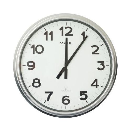 4002390091534 - Funk Wanduhr MAULride rund extragroß für Innenräume arabische Zahlen Minuten & Stundeneinheiten ∅ 610 mm Kunststoff & Mineralglas silber-weiß-schwarz inkl Batterie 4002390091534 - Funk Wanduhr MAULride rund extragroß für Innenräume arabische Zahlen Minuten & Stundeneinheiten ∅ 610 mm Kunststoff & Mineralglas silber-weiß-schwarz inkl Batterie